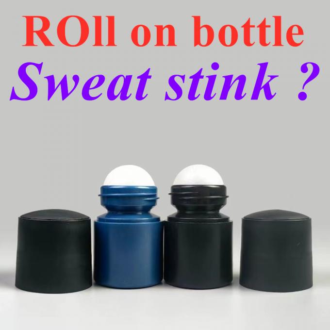 50ml 60ml Black Empty HDPE Plastic Roll on Deodorant Antiperspirant Bottle with Black Lid