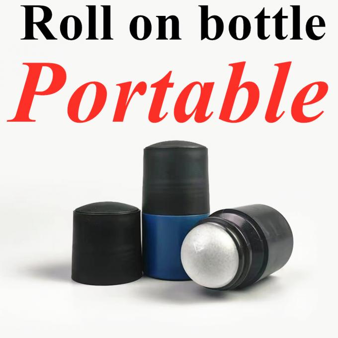 50ml 60ml Black Empty HDPE Plastic Roll on Deodorant Antiperspirant Bottle with Black Lid
