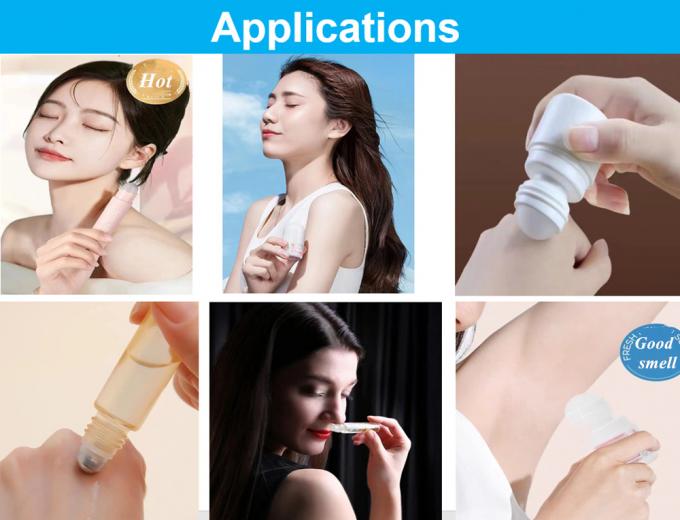 HDPE 30ml 50ml 60ml Plastic Roll on Cylindrical Round Roller Bottle Deodorant Container with Plastic Roll on Ball