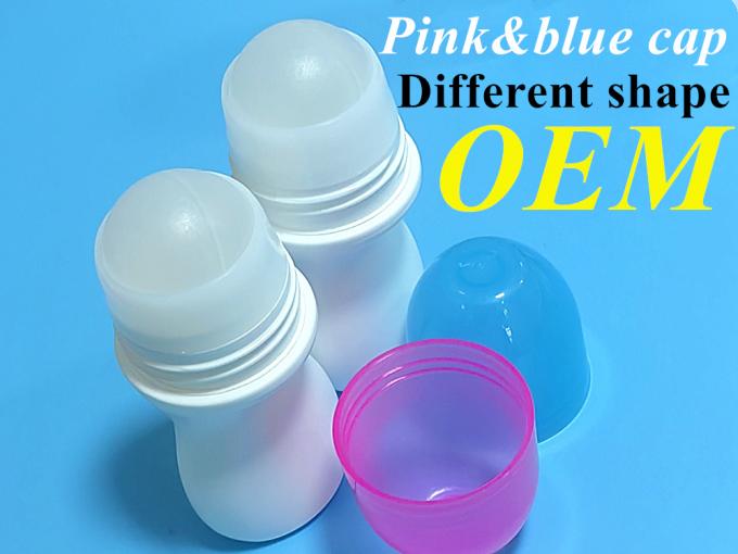 HDPE 30ml 50ml 60ml Plastic Roll on Cylindrical Round Roller Bottle Deodorant Container with Plastic Roll on Ball