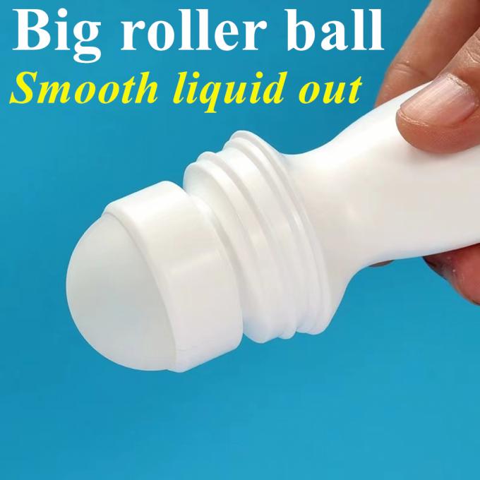 HDPE 30ml 50ml 60ml Plastic Roll on Cylindrical Round Roller Bottle Deodorant Container with Plastic Roll on Ball
