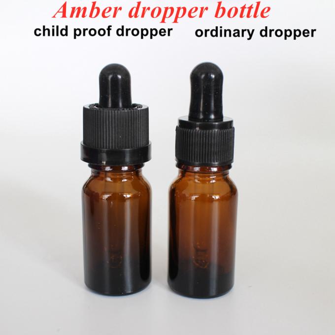 茶色のエッセンシャルオイル ガラスドロッパーボトル GMP 10ml アンバーガラスボトル 2