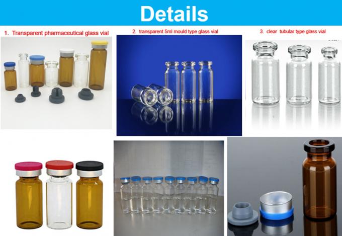5ml 7ml 20ml Amber Clear Small Pharmaceutical Glass Bottle Injection Glass Vial with Rubber Stopper