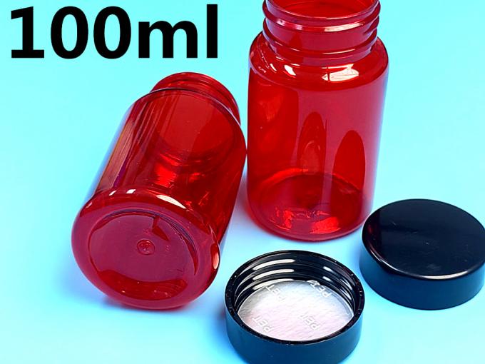 100ml 150ml Red Pet Empty Pill Container Medicine Vitamin Capsule Storage Pharmaceutical Plastic Bottle