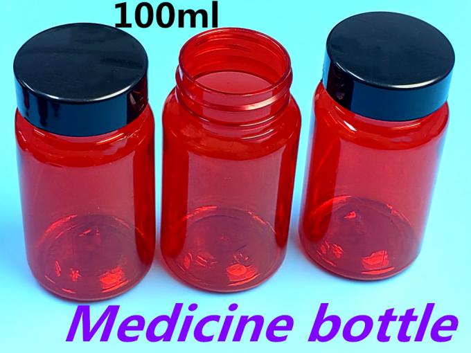 100ml 150ml Red Pet Empty Pill Container Medicine Vitamin Capsule Storage Pharmaceutical Plastic Bottle