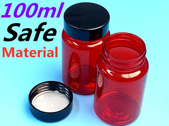 100ml 150ml Red Pet Empty Pill Container Medicine Vitamin Capsule Storage Pharmaceutical Plastic Bottle