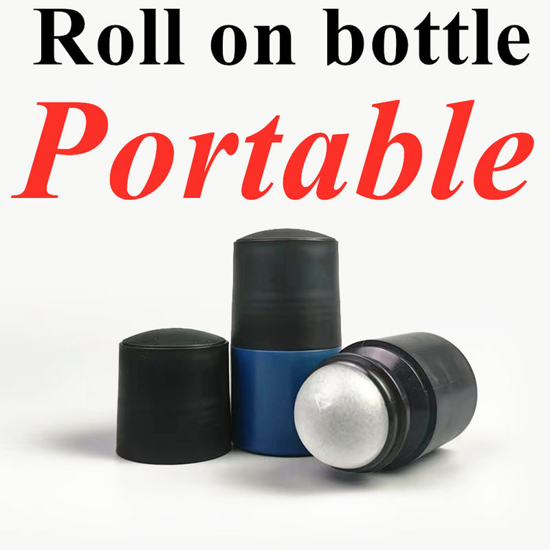 50ml ブラック 空っぽ HDPE プラスチックロールボール プラスチックロール デオドラント アンチトランスピラント ボトル 黒い蓋付き