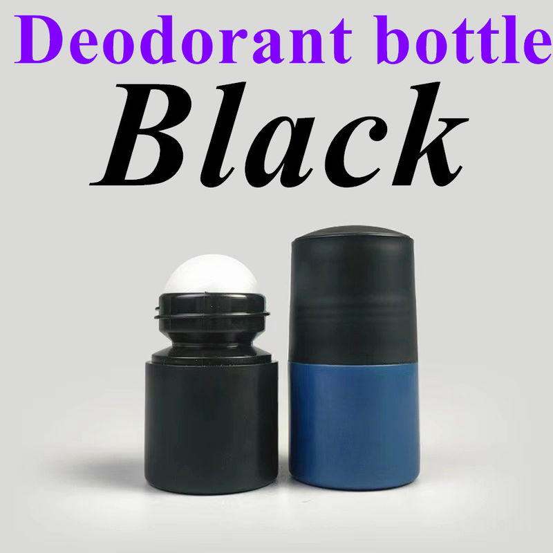 50ml ブラック 空っぽ HDPE プラスチックロールボール プラスチックロール デオドラント アンチトランスピラント ボトル 黒い蓋付き