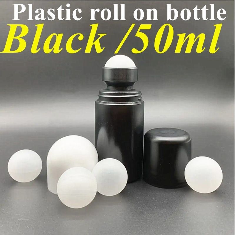 50ml ブラック 空っぽ HDPE プラスチックロールボール プラスチックロール デオドラント アンチトランスピラント ボトル 黒い蓋付き