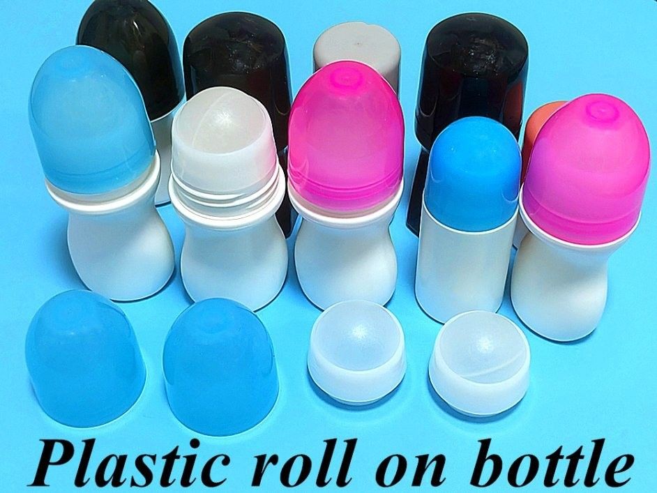 HDPE 30ml 50ml 60ml 100ml 白い円筒形丸いロールボトルにプラスチックロールを巻く 丸いボールに巻くデオドラント容器