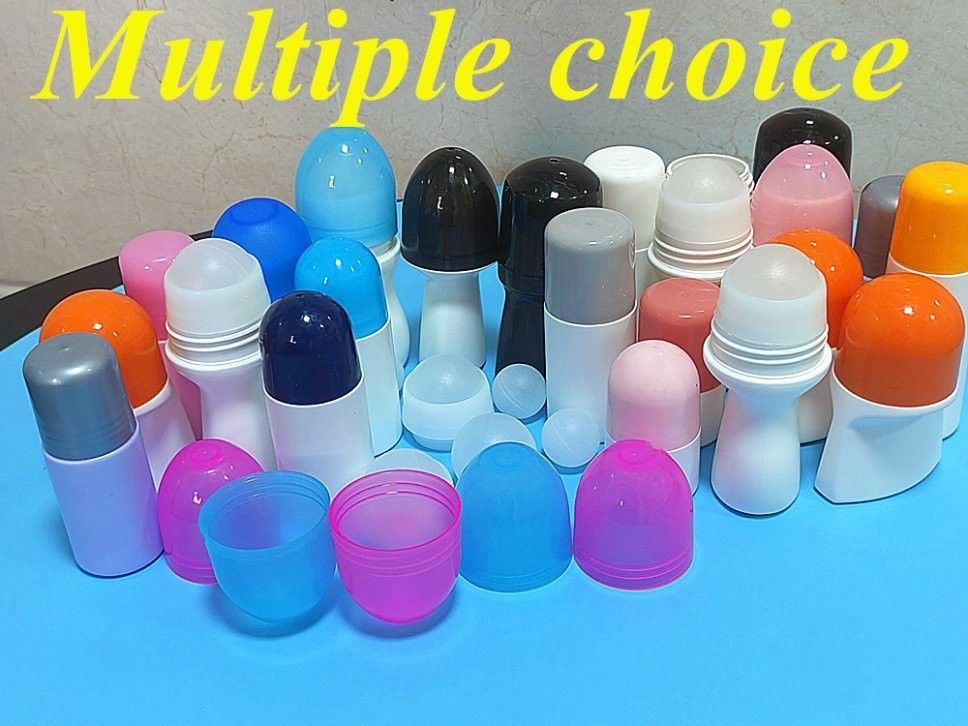 30ml 50ml 100ml 空の丸型 包装容器のボトル 白色PEロールボール プラスチックロールオンデオドラントボトル