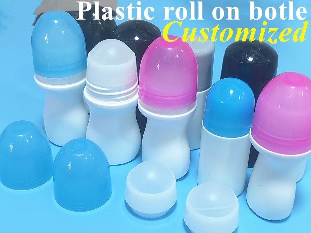 30ml 50ml 100ml 空の丸型 包装容器のボトル 白色PEロールボール プラスチックロールオンデオドラントボトル