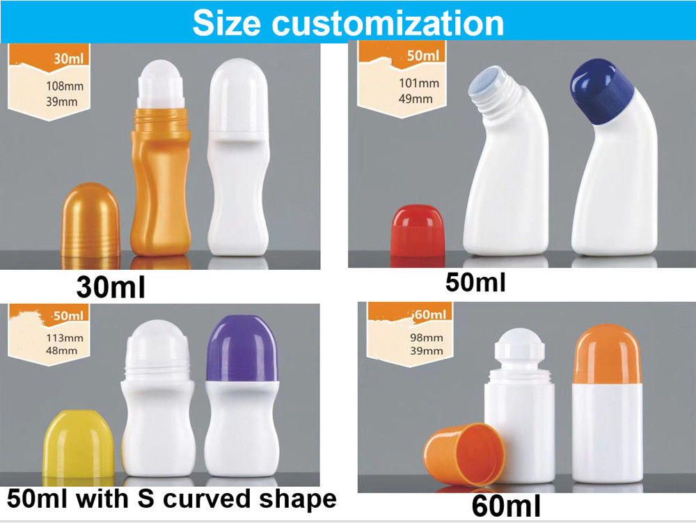 30ml 50ml HDPE 日焼け止め 身体ケア 空のエッセンシャルオイル プラスチックデオドラント ボトル