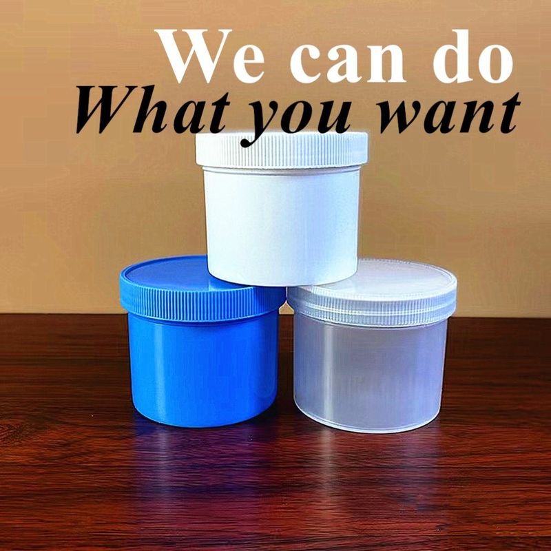 広い口 150g 250g 500g 1000g 白黒青の唇膏 スクロール容器 空き丸 PP プラスチック用油膏 化粧品瓶