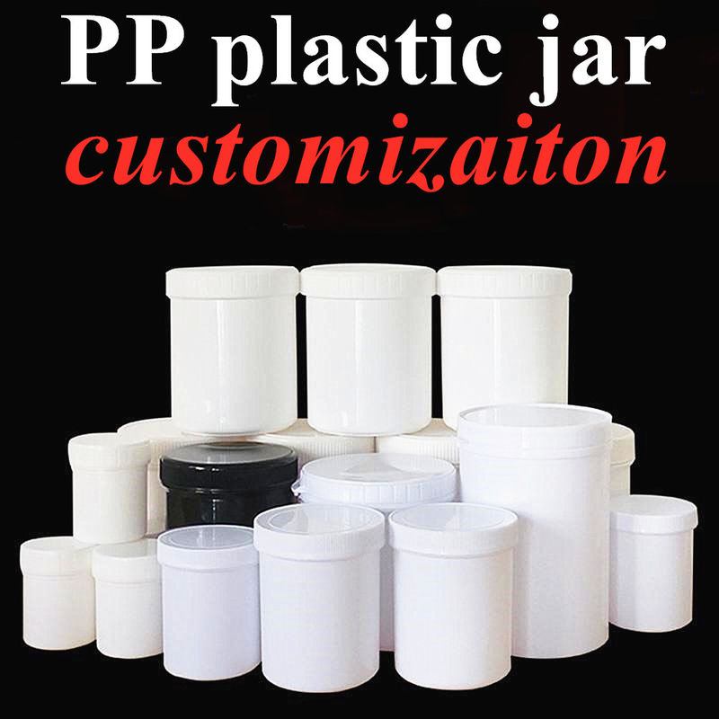250ml 8oz 500ml 950ml 1000ml PP プラスティック 化粧品 透明 透明 ホワイト ポット プラスチック 膏 クリーム ボトル スクリュー キャップ