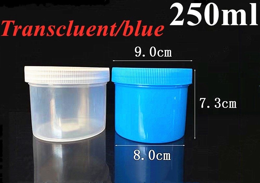 100ml 150ml 250ml 500ml PP 化粧品瓶 透明な青 16オンス プラスチック膏 化粧品ポット