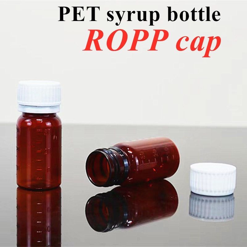 100ml 120ml 150ml 200ml アンバーラウンド 医薬品 ペット 口服液 咳シロップ PP スクリューキャップ付きプラスチックボトル