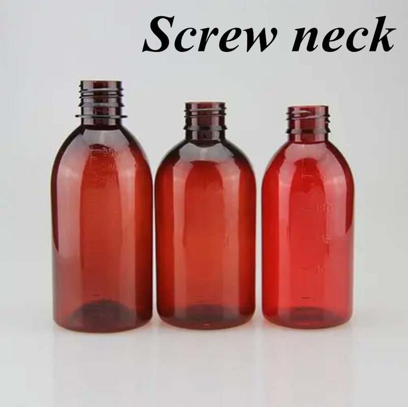 100ml 120ml 150ml 200ml アンバーラウンド 医薬品 ペット 口服液 咳シロップ PP スクリューキャップ付きプラスチックボトル