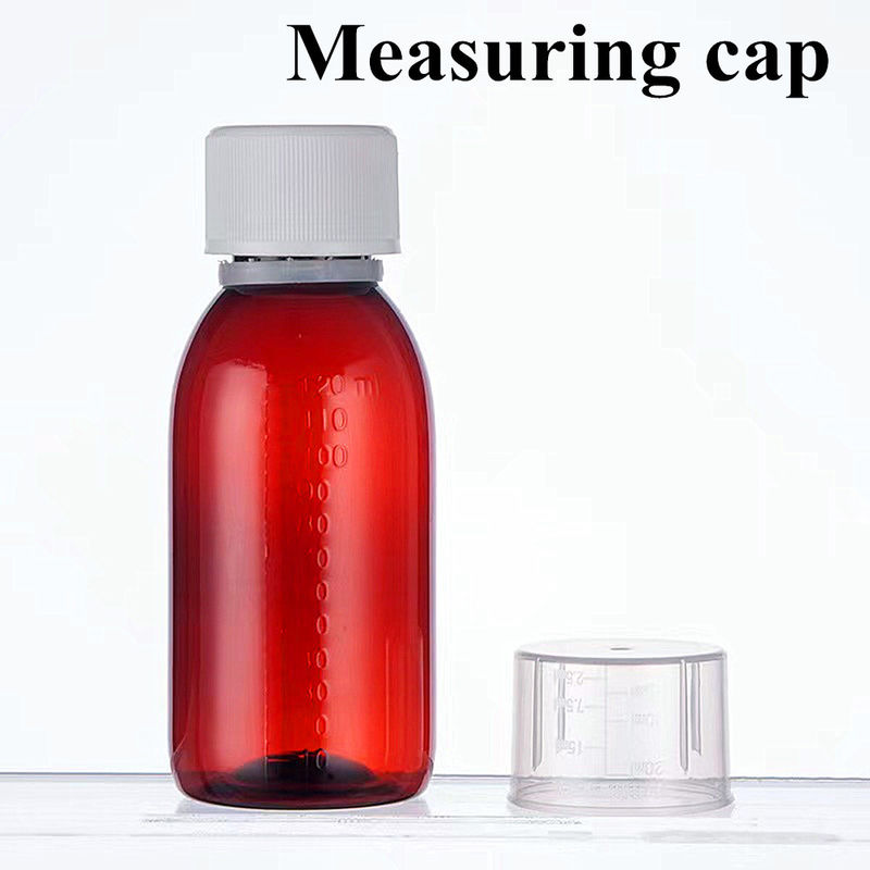 100ml 120ml 150ml 200ml アンバーラウンド 医薬品 ペット 口服液 咳シロップ PP スクリューキャップ付きプラスチックボトル