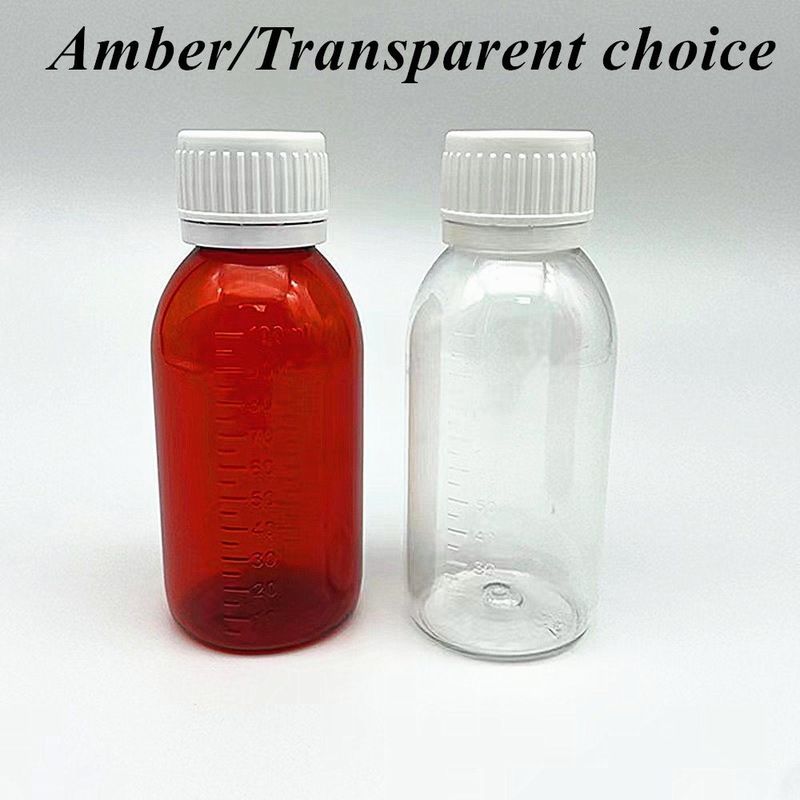 100ml 120ml 150ml ラウンド 空き プラスチック ペット メディシン 液体 口服 懸垂 ボトル アンバー コースト シロップ ボトル