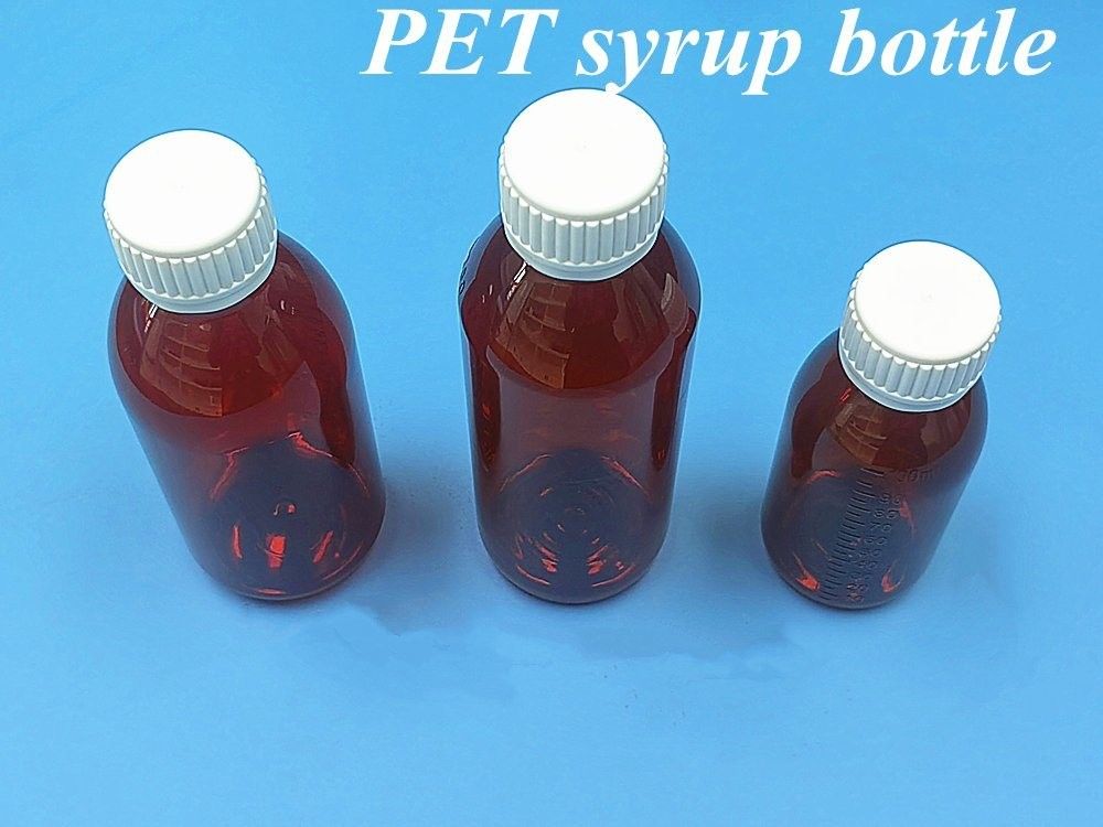薬剤 100ml 120ml 150ml 空のアンバー プラスチックPET アンバーシロップ プラスチックシロップのボトル