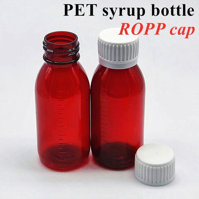 薬剤 100ml 120ml 150ml 空のアンバー プラスチックPET アンバーシロップ プラスチックシロップのボトル