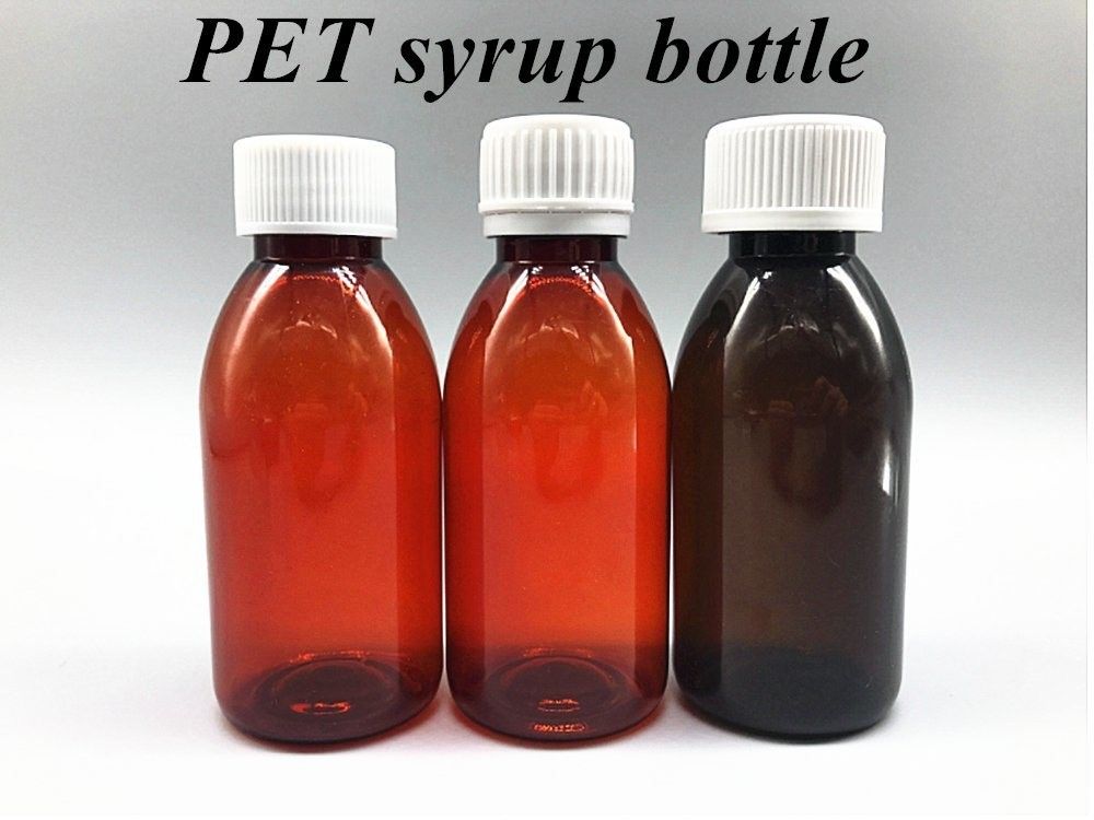 薬剤 100ml 120ml 150ml 空のアンバー プラスチックPET アンバーシロップ プラスチックシロップのボトル