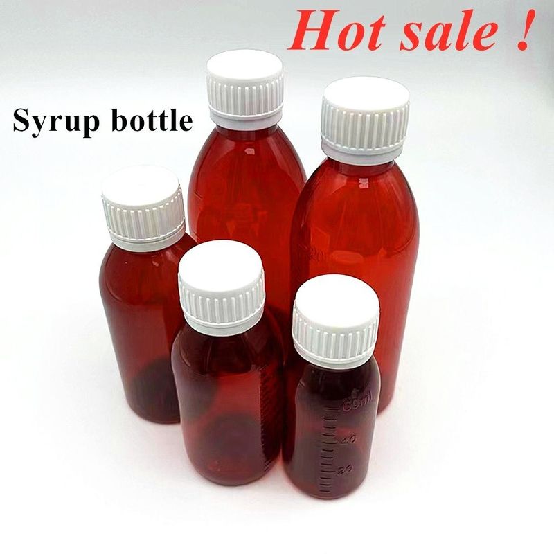 3オンス 4オンス 5オンス ペット製薬容器 アンバー丸薬剤薬剤 口服液体シロップボトル