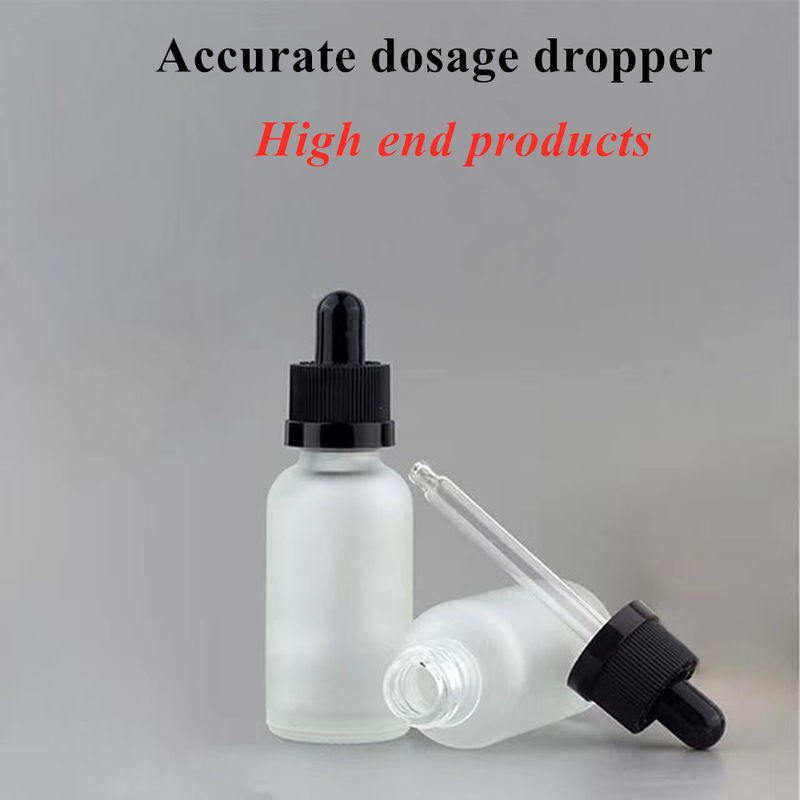 1オンス 2オンス 5ml 10ml 20ml 30ml 50ml 100ml エッセのためのホワイトフロストブラックガラスドロッパーボトル