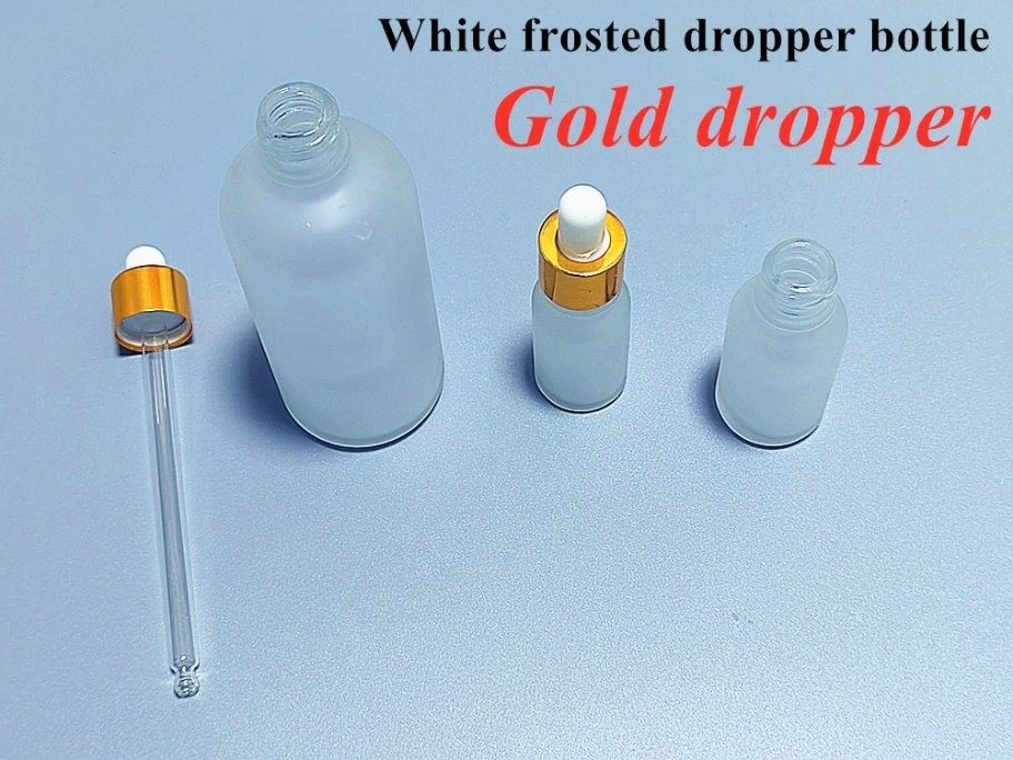 1オンス 2オンス 5ml 10ml 15ml 20ml 30ml 50ml 空のエッセンシャルオイル 皮膚ケア セラム 顔 手使用 白 凍結 ガラス ドロッパー ボトル