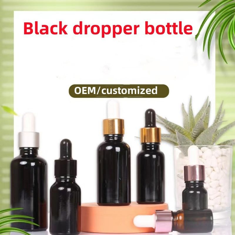 卸売 格安 5ml 10ml 15ml 20ml 30ml 50ml 空白 黒色 ガラス エッセンシャルオイル ボトル