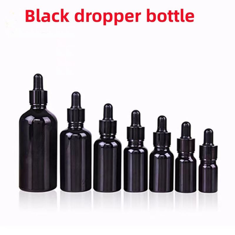 卸売 格安 5ml 10ml 15ml 20ml 30ml 50ml 空白 黒色 ガラス エッセンシャルオイル ボトル