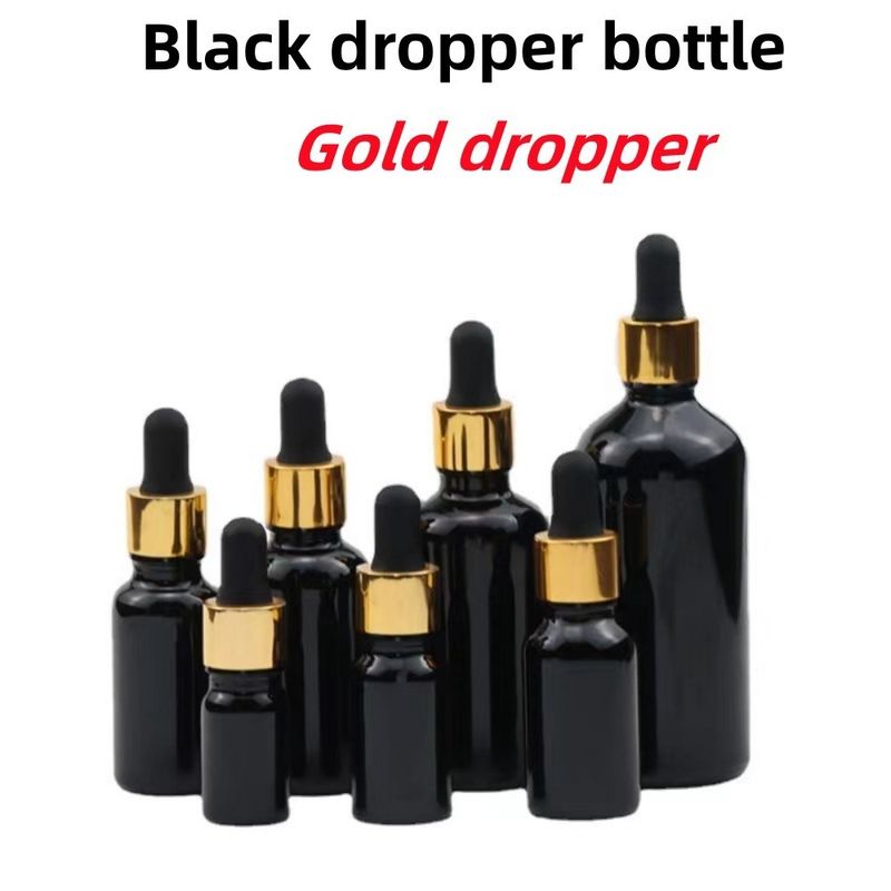 卸売 格安 5ml 10ml 15ml 20ml 30ml 50ml 空白 黒色 ガラス エッセンシャルオイル ボトル