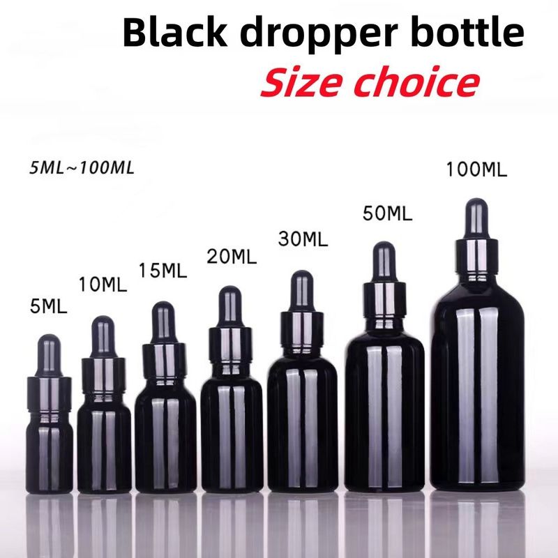 10ml 20ml 30ml 50ml ブラック ガラス ドロッパー ボトル 精油 ボトル ガラス ボトル ガラス ボトル 子供 防止 ボトル