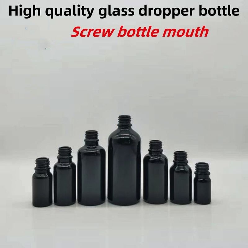 5ml 10ml 15ml 20ml 30ml 50ml 100ml 黒色 エッセンシャルオイル ボトル ガラスドロッパーボトル