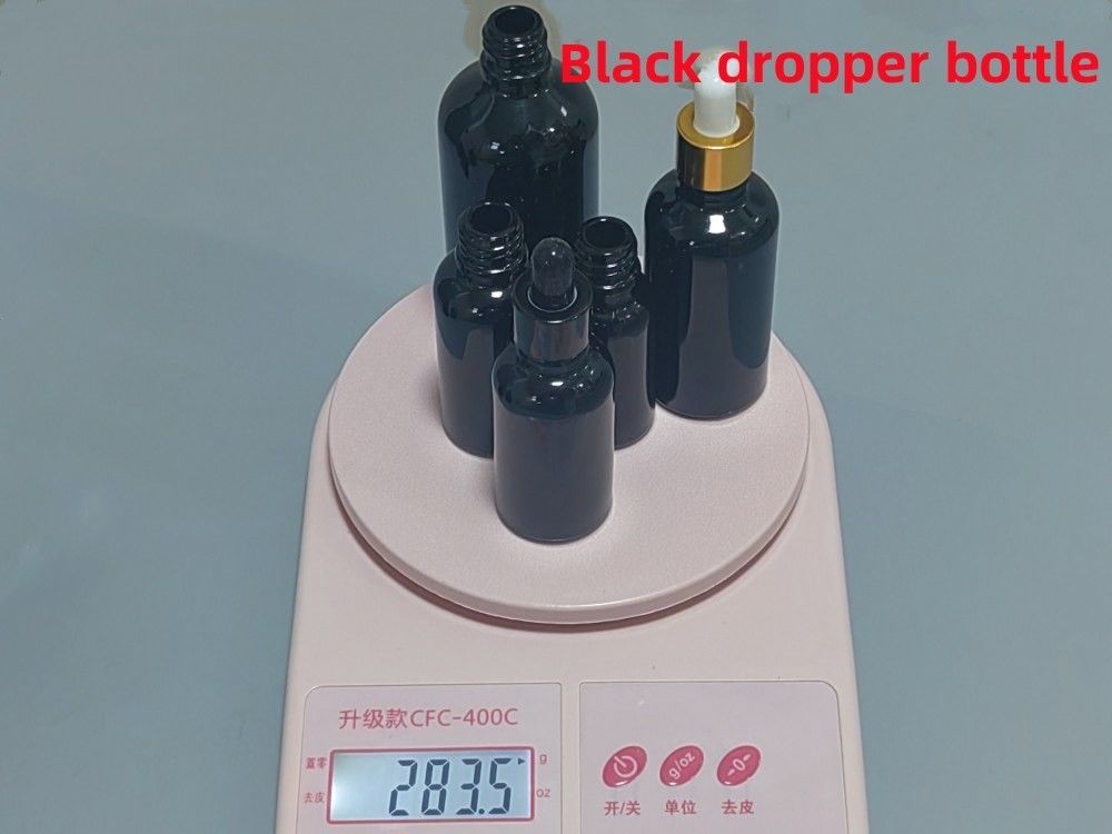 10ml 15ml 20ml 30ml 50ml 100ml 輝く黒色 エッセンシャルオイル 化粧品 ガラスドロッパーボトル