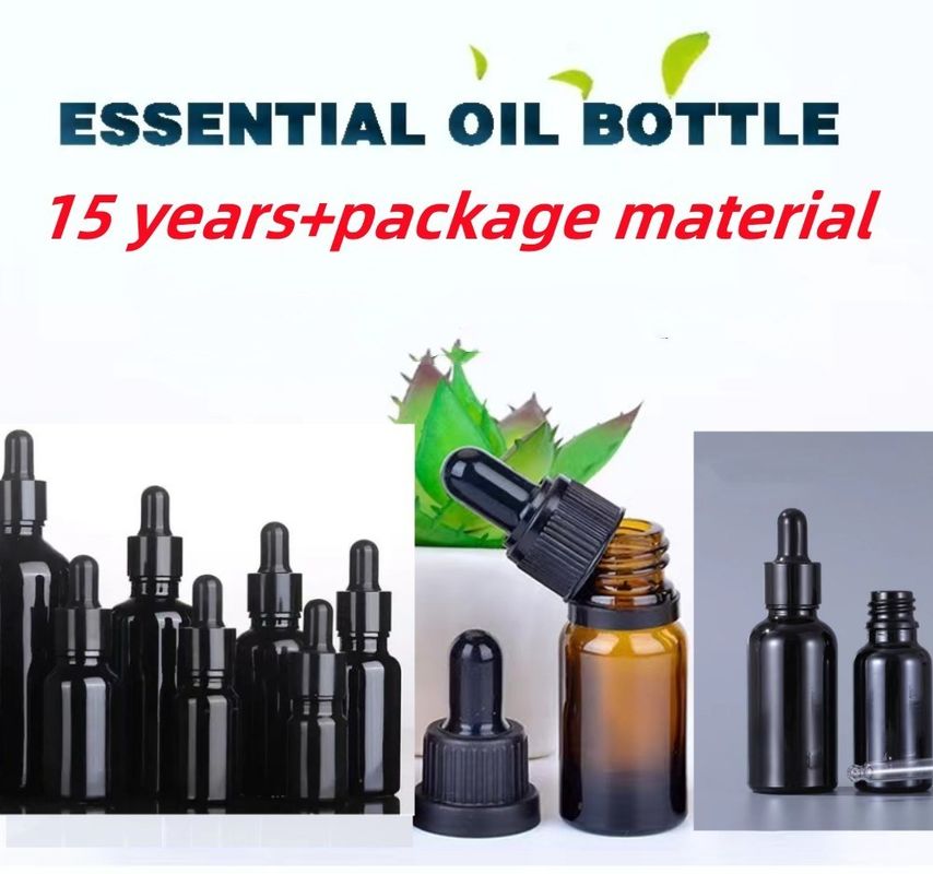 10ml 20ml 30ml 50ml 空丸 エッセンシャルオイルボトル 輝く黒いガラスドロッパーボトル