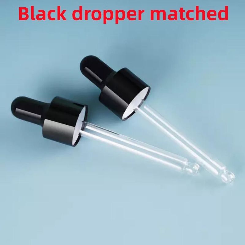 10ml 20ml 30ml 50ml 空丸 エッセンシャルオイルボトル 輝く黒いガラスドロッパーボトル