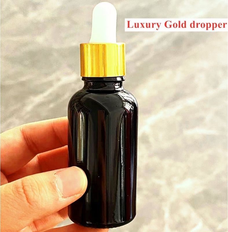 5ml 10ml 15ml 20ml エッセンシャルオイル セラム 平肩 丸 輝く エッセンシャルオイル ボトル ブラック ガラス ドロッパー ボトル