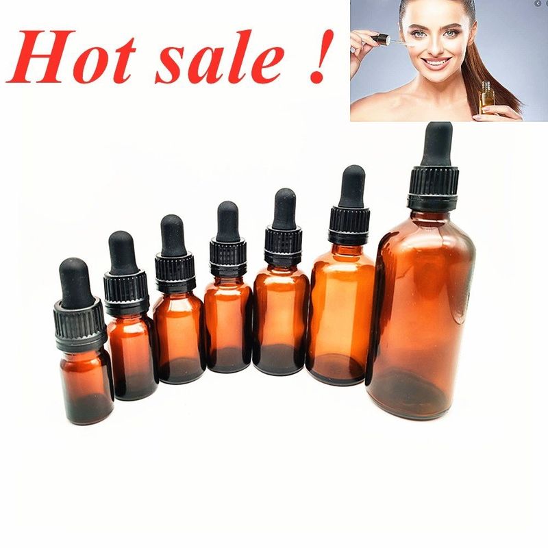 エッセンシャルオイルのパッケージ 1OZ 2OZ 20ml 30ml 50ml アンバーエッセンシャルオイルの血清 子供用キャップ付きグラスドロッパーボトル