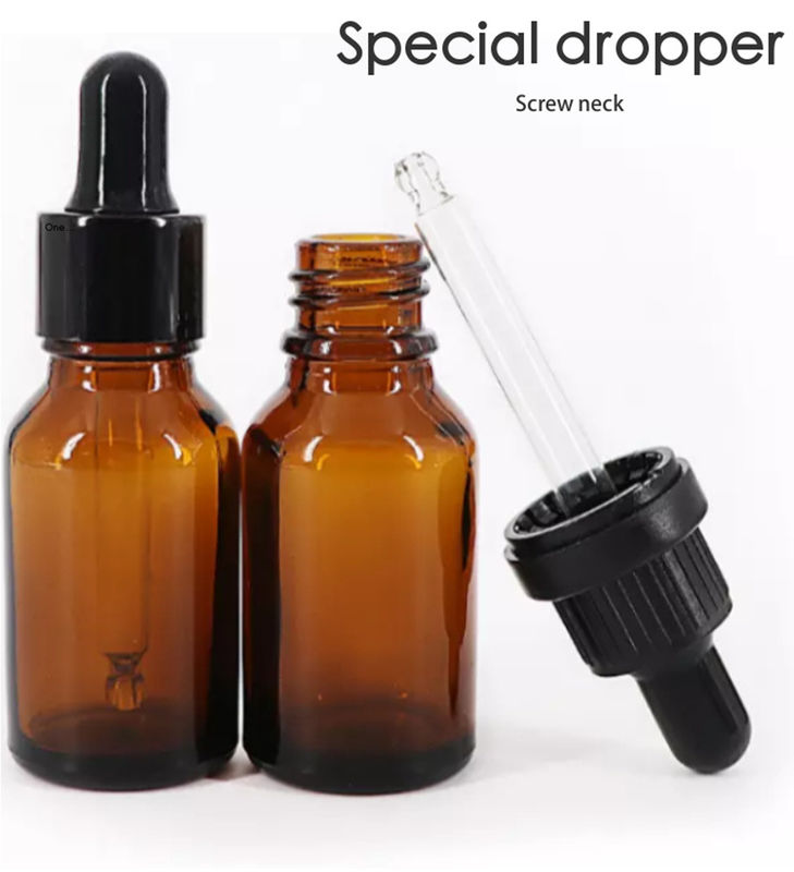化粧品 ガラスボトル 珀色血清 滴滴器 ボトル 30ml 50ml 60ml 珀色 贅沢 エッセンシャルオイル 黒色滴滴器頭付き ガラスボトル