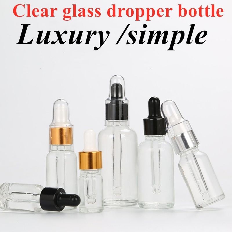 15ml 20ml 50ml 100ml 高級 空 透明 透明 血清 髪 エッセンシャル オイル グラス ドロッパー ボトル 皮膚ケア
