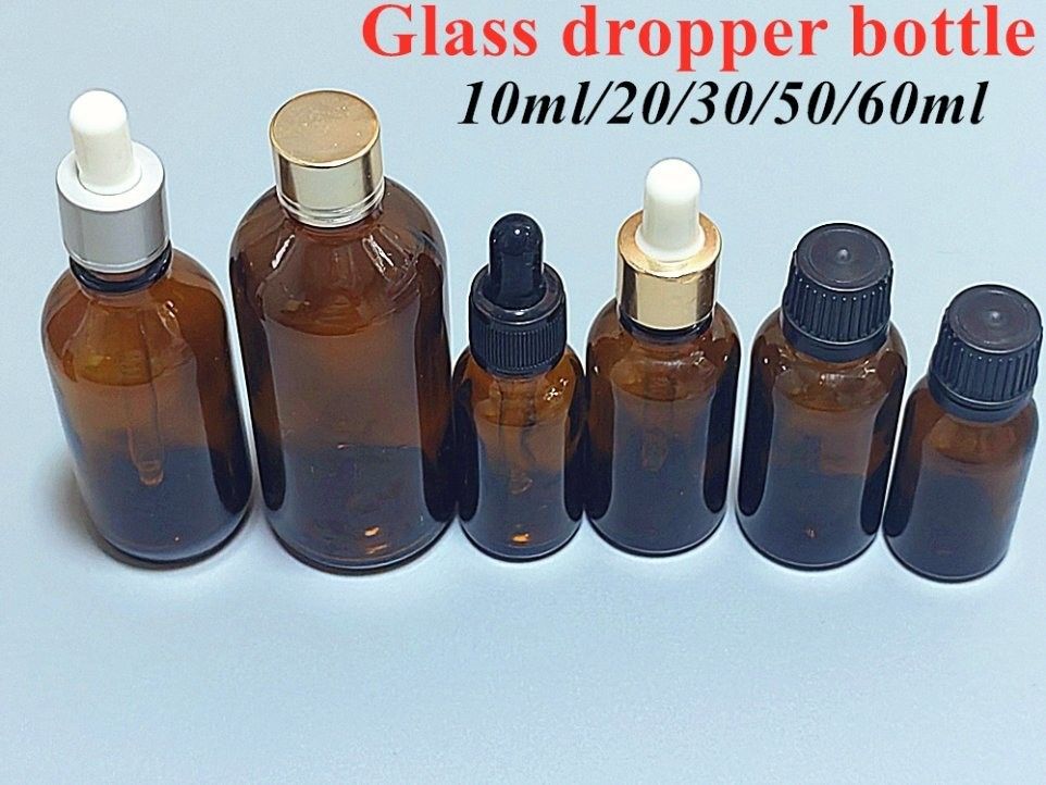 30ml 50ml 60ml 100ml ヘアオイル 血清 バードオイル アンバー ブラウン 空丸 エッセンシャルオイル ガラスドロッパーボトル