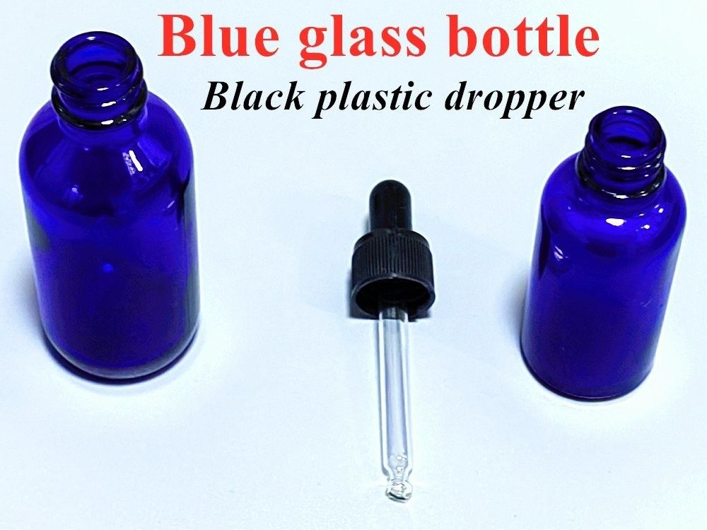 10ml 20ml 30ml 50ml 空きボストン丸型化粧品 包装 空き青色 精油 ガラスドロッパーボトル ドロッパーキャップ
