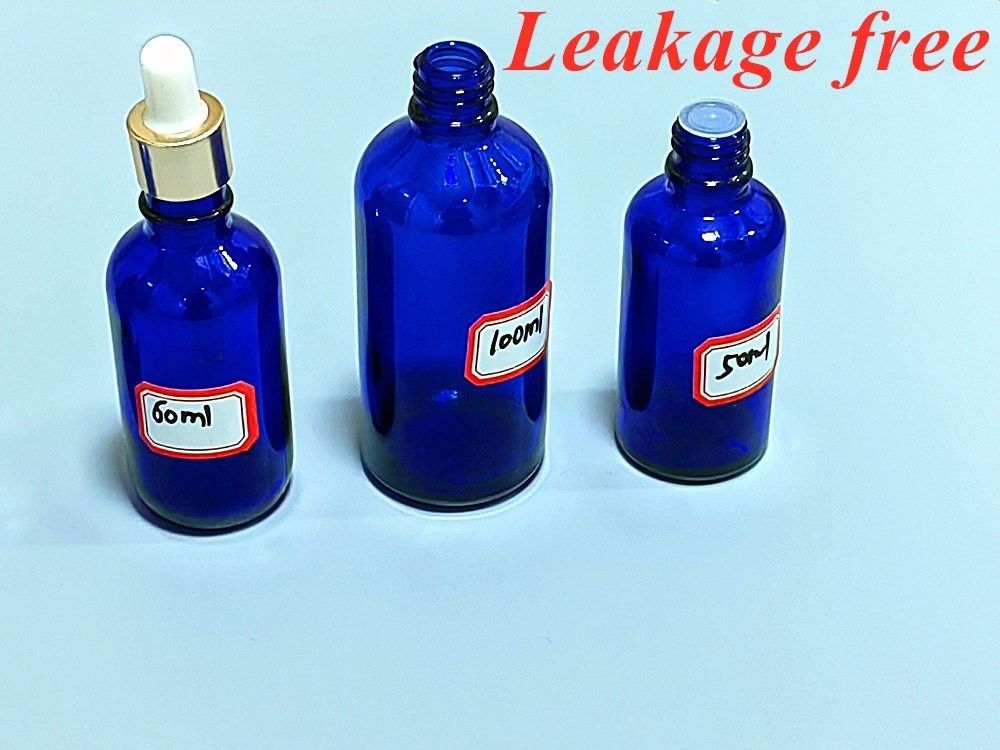 化粧品 ガラス ブルー 血清 滴滴器 ボトル 20ml 30ml 50ml 高級 エッセンシャル オイル 滴滴器付き ガラス ボトル