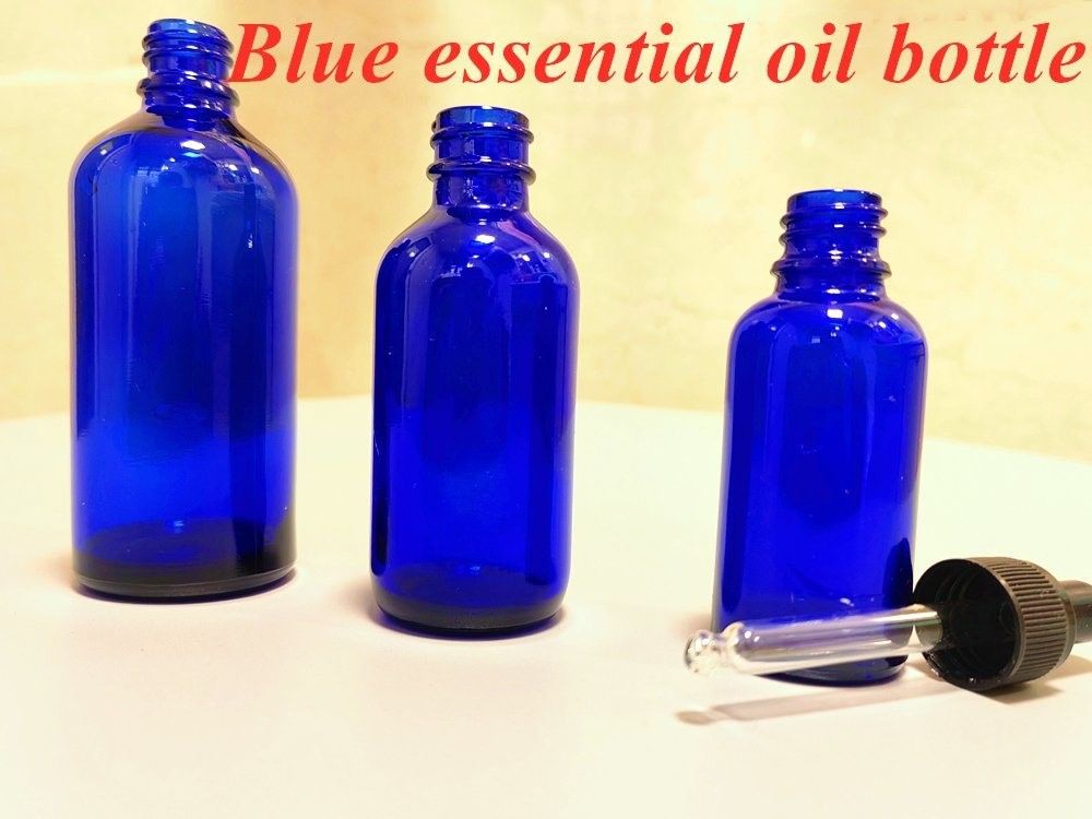 30ml 50ml 60ml 空の丸い小さな化粧品ボトル 青い透明なエッセンシャルオイル ガラスドロッパーボトル ガラスボトル
