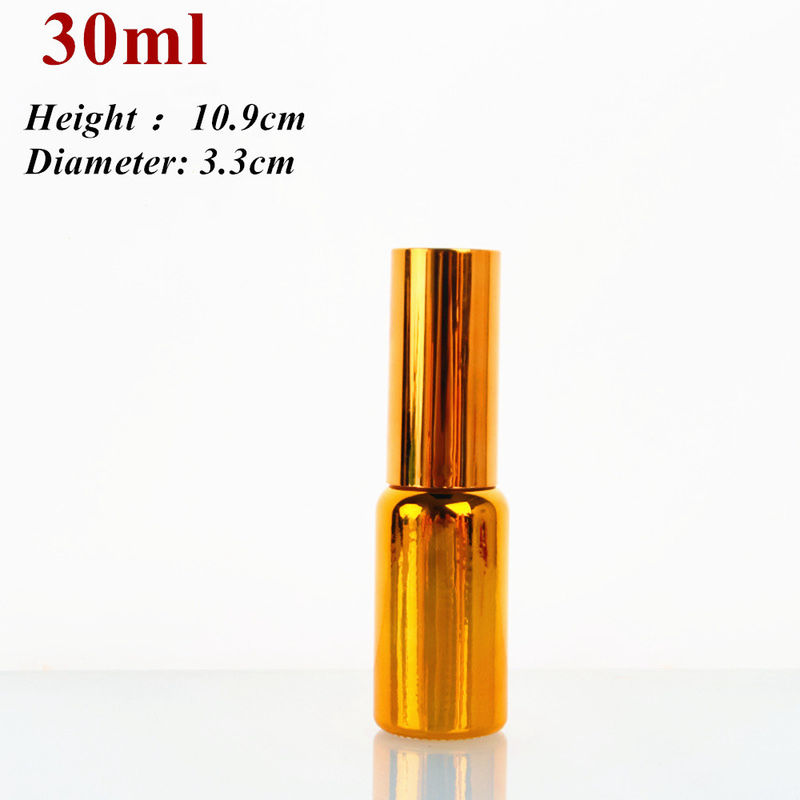 高級 輝く 30ml 50ml 60ml ゴールド UV電板 血清 金色のガラス 精油 ガラスドロッパー ボトル スプレーヘッド