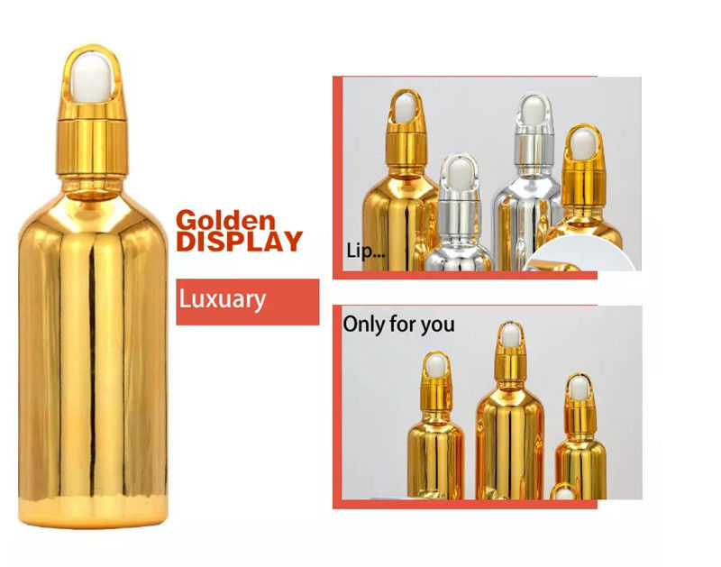 高品質 豪華化粧品 パッケージ 10ml 20ml 30ml 50ml 電気塗装 金 精油 血清 ガラス 滴瓶