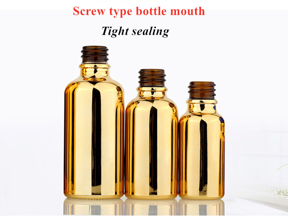 20ml 30ml 50ml 空っぽ 再利用可能 電気塗装 金 化粧品 包装 血清 皮膚ケア エッセンシャルオイル ガラスドロッパーボトル