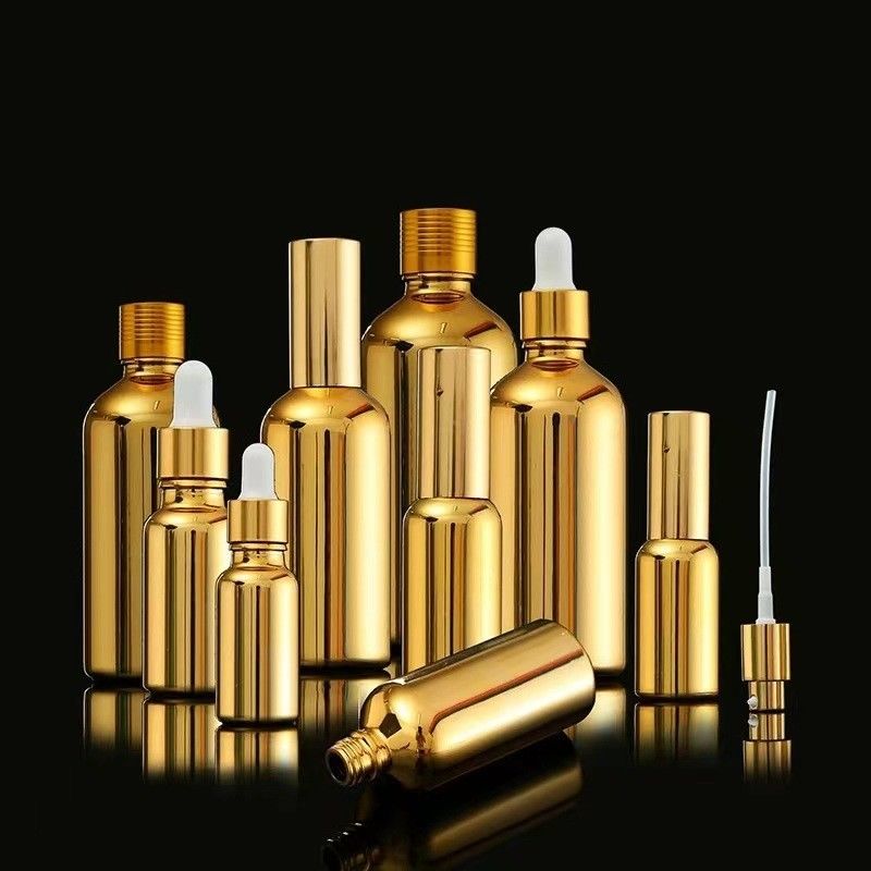 30ml 50ml 電気塗装 金銀 ガラス スプレー 化粧品 ボトル 金 化粧品 精油 ボトル